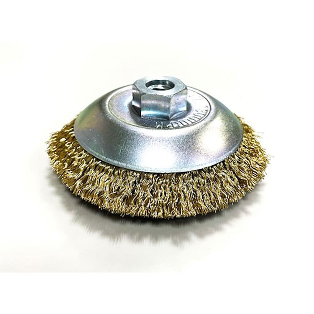 高島産業　ベベルブラシ　電動工具用　ベベル型　８５ｘＭ１０ｘ６７　真鍮メッキ鋼線０．２５　ＢＭＲ－＿