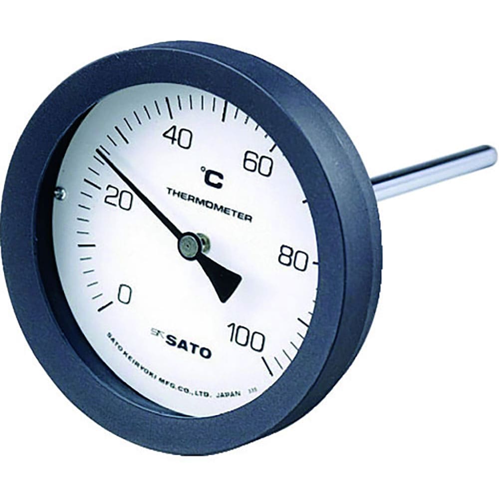 佐藤　バイメタル式温度計　ＢＭ－Ｔ－１００Ｐ　０～１００℃　５０Ｌ　（２０８０－１２）　ＢＭ－Ｔ－＿
