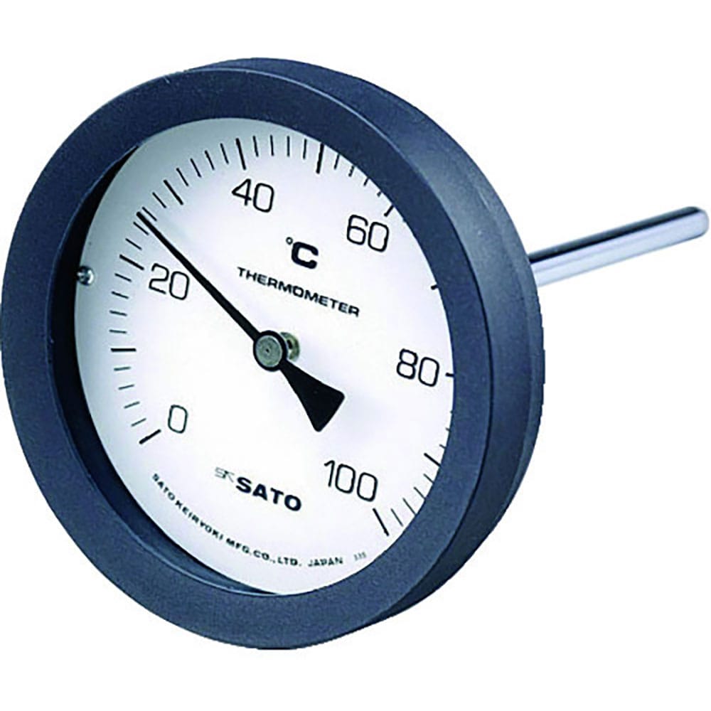 佐藤　バイメタル式温度計　ＢＭ－Ｔ－１００Ｐ　０～１００℃　１５０Ｌ　（２０８０－１６）　ＢＭ－Ｔ＿
