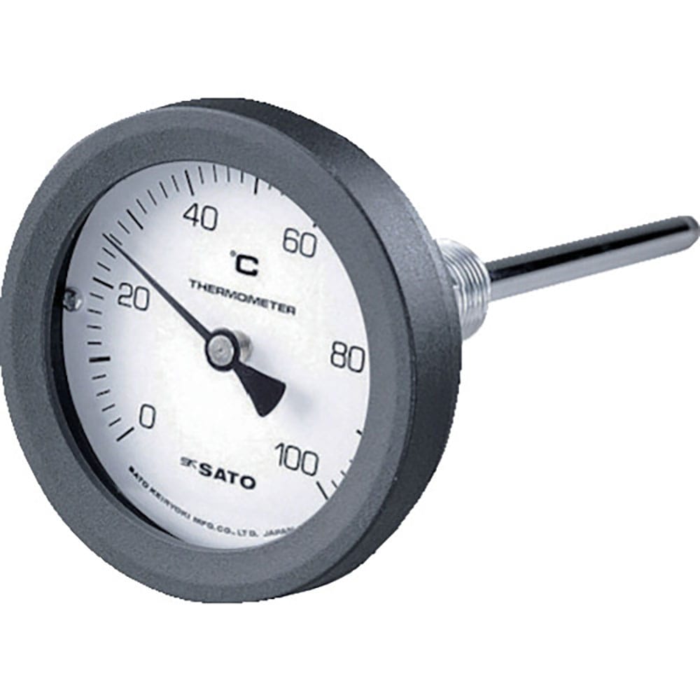 佐藤　バイメタル式温度計ＢＭ－Ｔ－７５Ｐ　０～１００℃１００Ｌ（２０９０－００）　ＢＭ－Ｔ－７５Ｐ＿