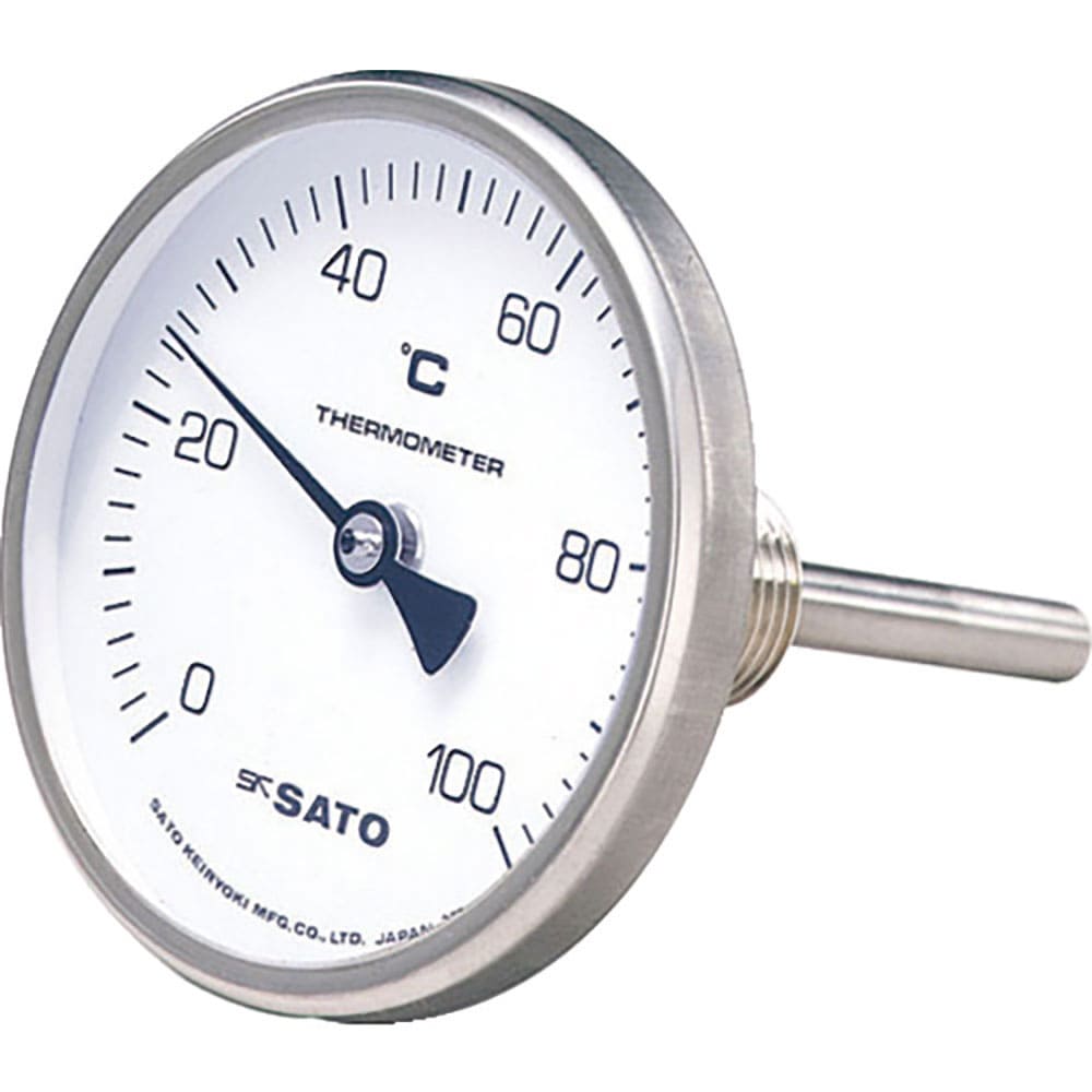 佐藤　バイメタル式温度計ＢＭ－Ｔ－７５Ｓ　０～１００℃１００Ｌ（２１１０－２２）　ＢＭ－Ｔ－７５Ｓ＿