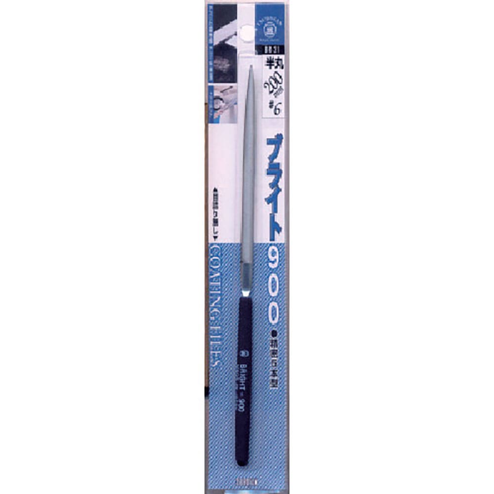 ツボサン　ブライト９００　精密ヤスリ５本型　半丸＃６　ＢＰ入り　ＢＲ－２１＿