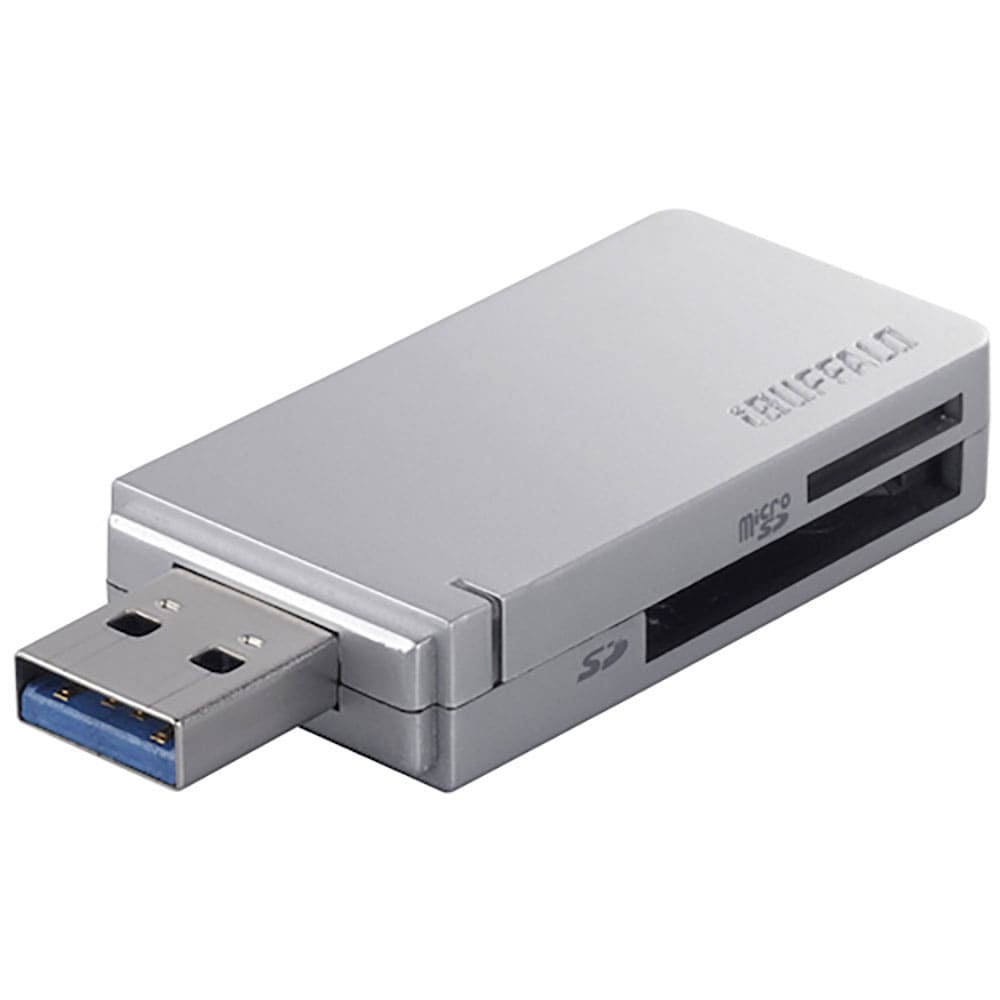 ＢＵＦＦＡＬＯ　高速カードリーダー／ライター　ＵＳＢ３．０＆ターボＰＣ　ＥＸ対応モデル　シルバー　＿