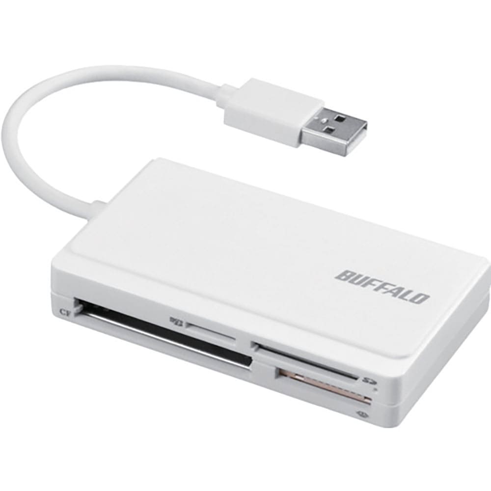 ＢＵＦＦＡＬＯ　ＵＳＢ２．０　マルチカードリーダー　ケーブル収納モデル　ホワイト　ＢＳＣＲ３００Ｕ＿