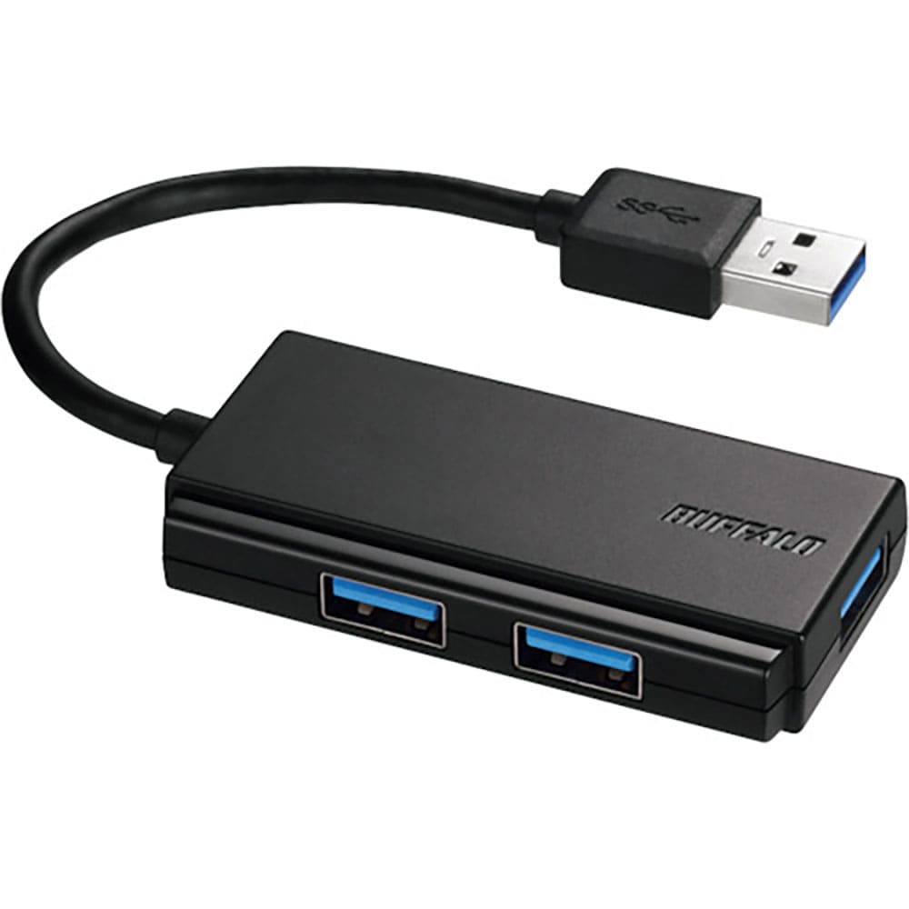 ＢＵＦＦＡＬＯ　ＵＳＢ３．０　バスパワー　３ポート　ハブ　ブラック　ＢＳＨ３Ｕ１００Ｕ３ＢＫＺ＿