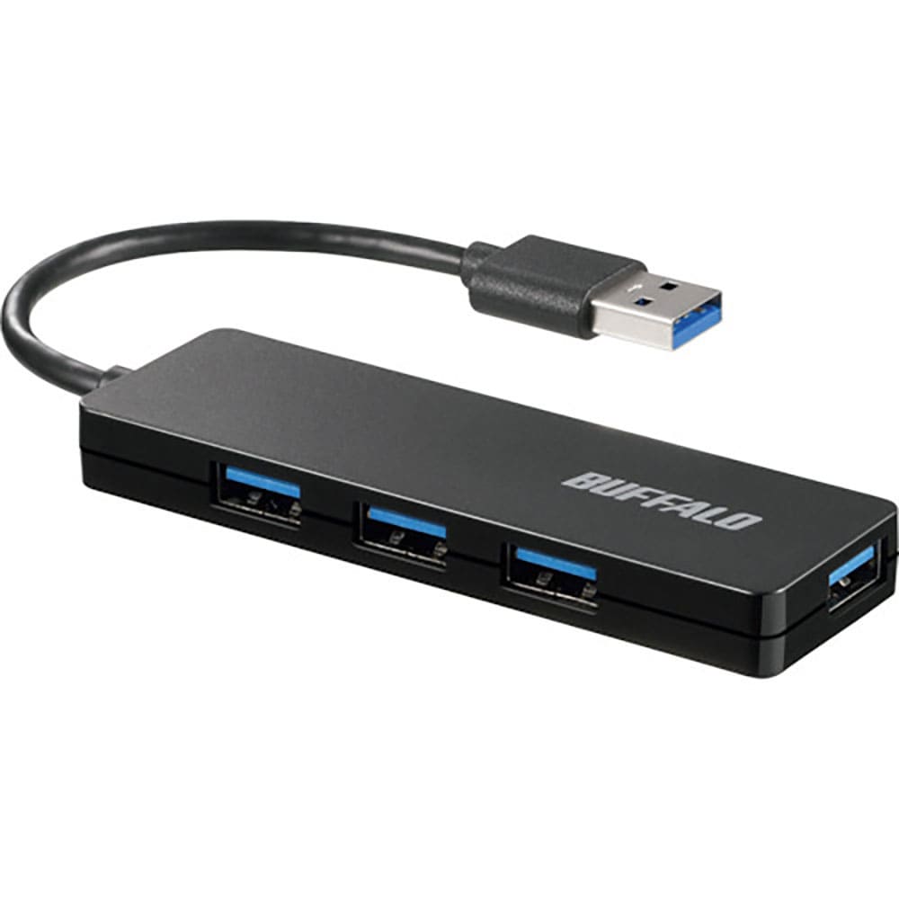 ＢＵＦＦＡＬＯ　ＵＳＢ３．０　４ポート　バスパワーハブ　ブラック　ＢＳＨ４Ｕ１２０Ｕ３ＢＫ＿