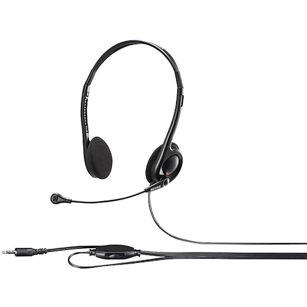 ＢＵＦＦＡＬＯ　両耳ヘッドバンド式ステレオヘッドセット　４極ミニプラグ接続　ブラック　ＢＳＨＳＨＣ＿