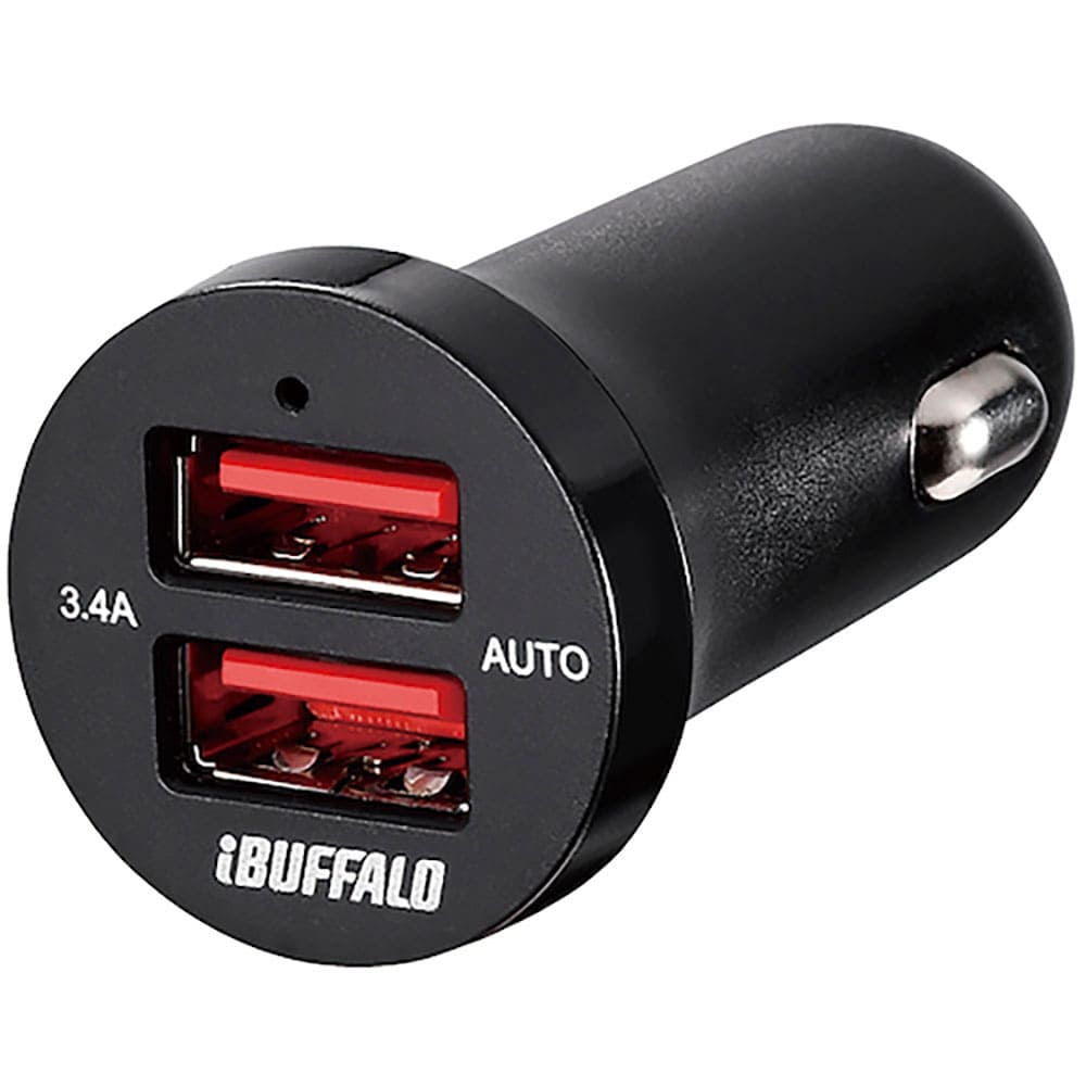 ＢＵＦＦＡＬＯ　３．４Ａ　シガーソケット用ＵＳＢ急速充電器　ＡｕｔｏＰｏｗｅｒＳｅｌｅｃｔ機能搭載＿