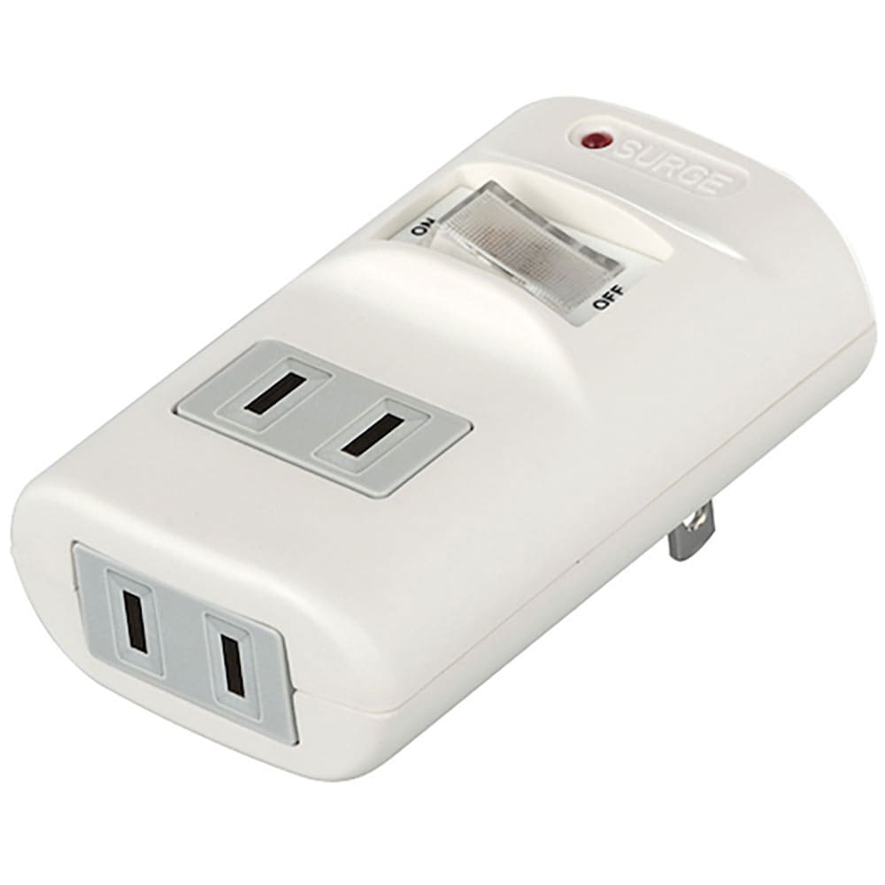 ＢＵＦＦＡＬＯ　２分配タップ　集中スイッチ／雷サージ防止付き　ホワイト　ＢＳＴＡＰＤ０３ＷＨ＿