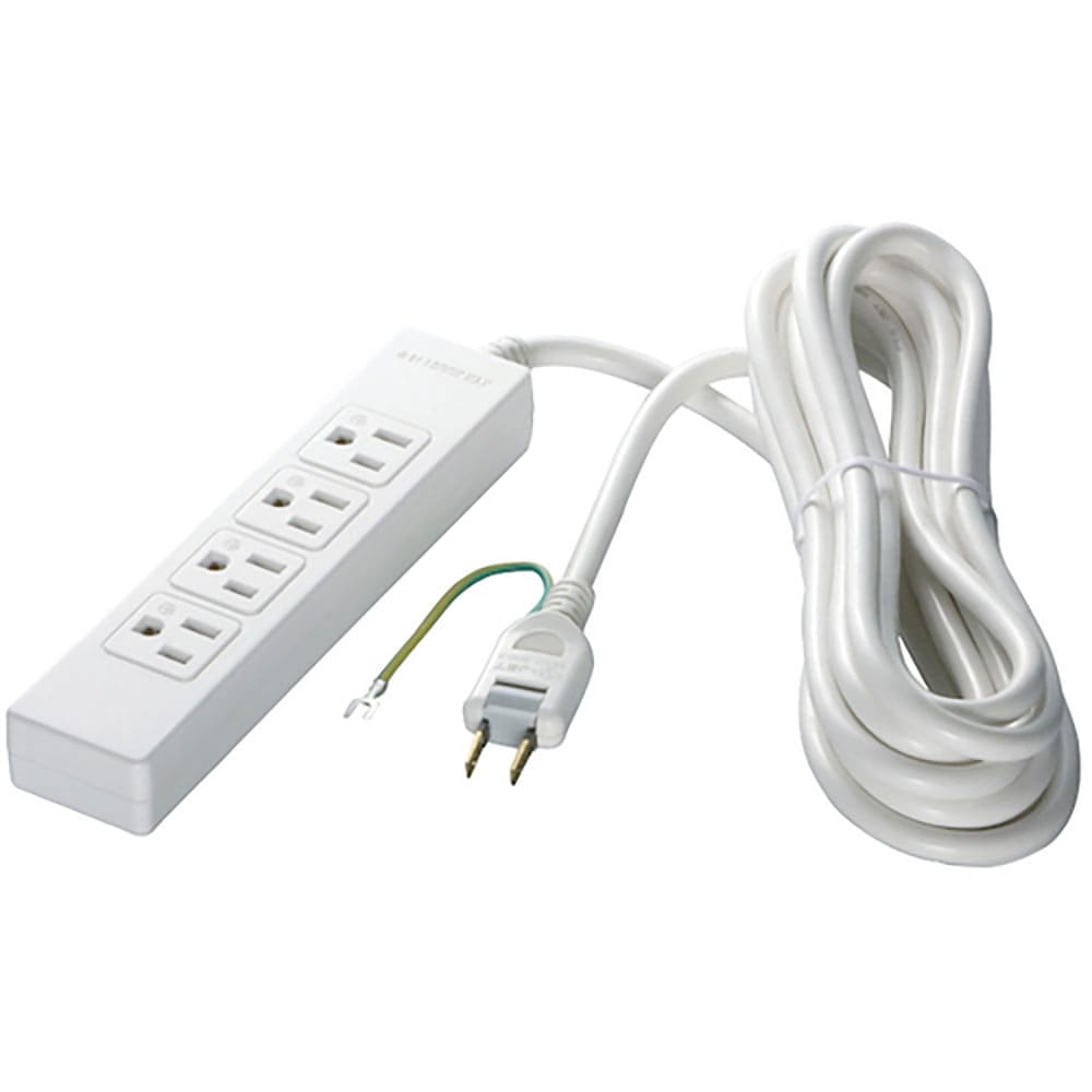 ＢＵＦＦＡＬＯ　３ピン式電源タップ　４個口タイプ　マグネット付　２ｍ　ホワイト　ＢＳＴＡＰＭＧ３４＿