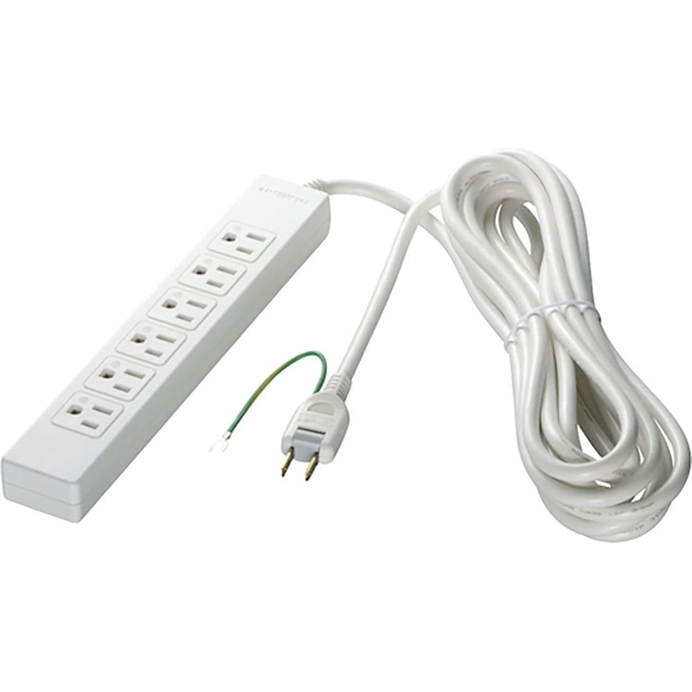 ＢＵＦＦＡＬＯ　３ピン式電源タップ　６個口タイプ　マグネット付　２ｍ　ホワイト　ＢＳＴＡＰＭＧ３６＿