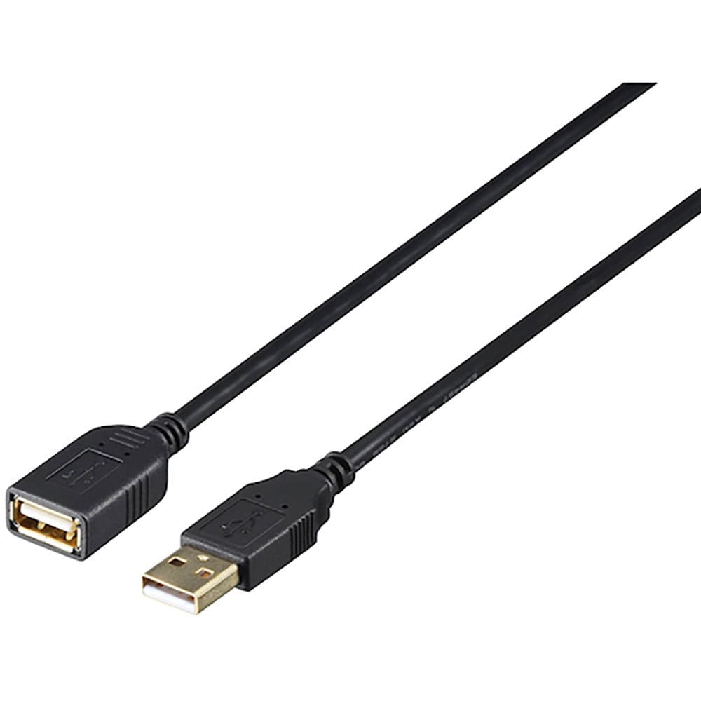 ＢＵＦＦＡＬＯ　ＵＳＢ２．０延長ケーブル（Ａ　ｔｏ　Ａ）　カーボン素子ねり込みタイプ　１ｍ　ブラッ＿