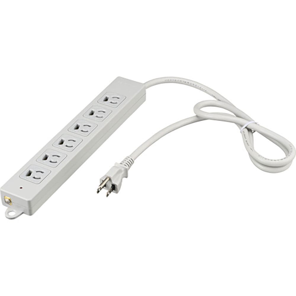 ＢＵＦＦＡＬＯ　３ピン式電源タップ　２重構造　雷サージ＆ランプ付　６個口／３ｍ　ライトグレー　ＢＴ＿