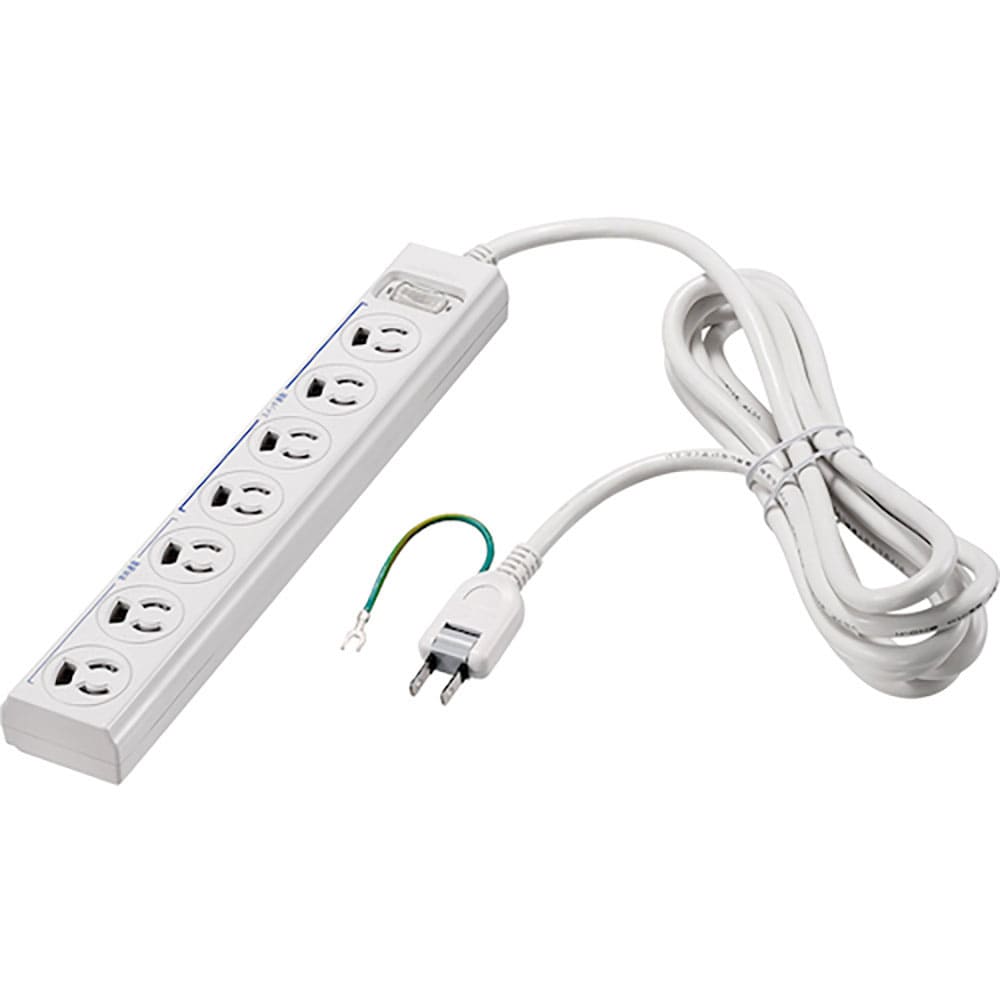 ＢＵＦＦＡＬＯ　３ピン式電源タップ　７個口　２ｍ　ホワイト　常時　通電スイッチ付　ＢＴＷＭＴＳＫＬ＿