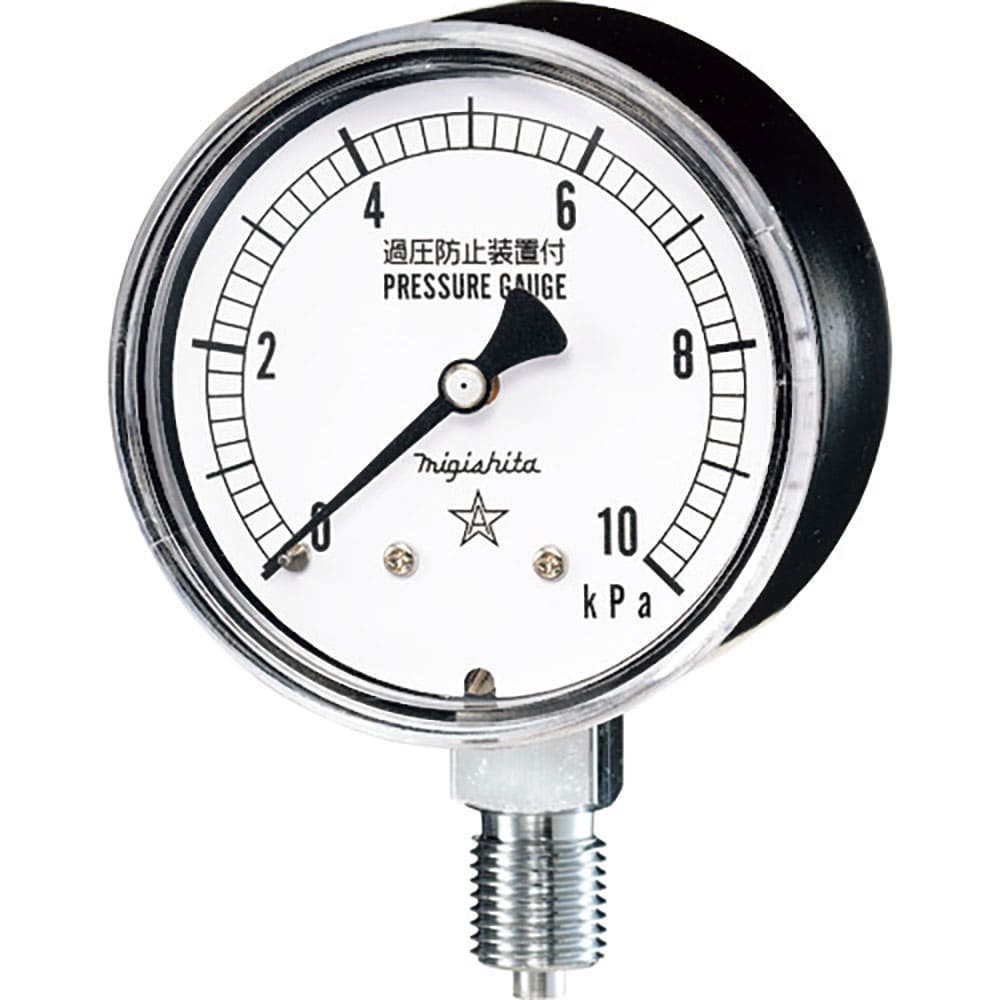 右下　微圧計　圧力レンジ０～１０ｋＰａ　接続部サイズＧ１／４Ｂ　ＣＡ２１１－１１１－１０ＫＰＡ＿