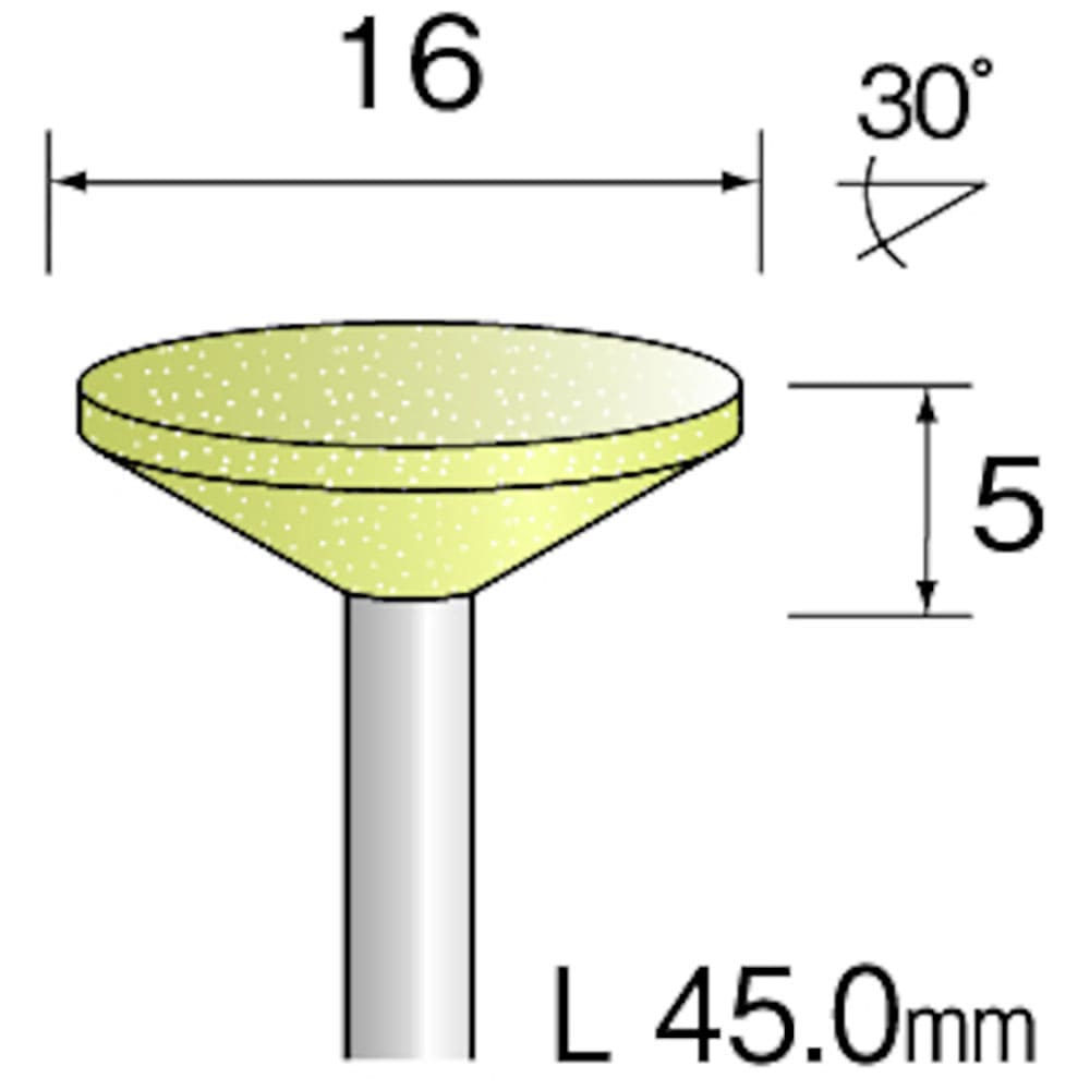 Ｍｉｎｉｍｏ　イエロー砥石　ＷＡ＃１２０　φ１６　（１０本入）　ＣＡ３３３０＿