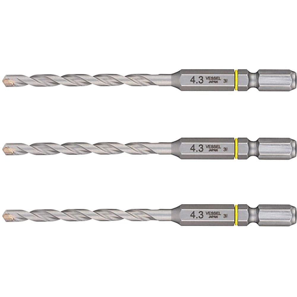 ＶＥＳＳＥＬ　ＣＣＤ３Ｓ－４．３　コンクリート用ドリル３本組　ＣＣＤ３Ｓ－４．３＿