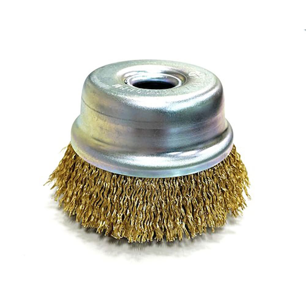 高島産業　カップブラシ　エアー工具用　カップ型　７５ｘ１６穴ｘ２５ｘ６８　真鍮メッキ鋼線０．２５　＿