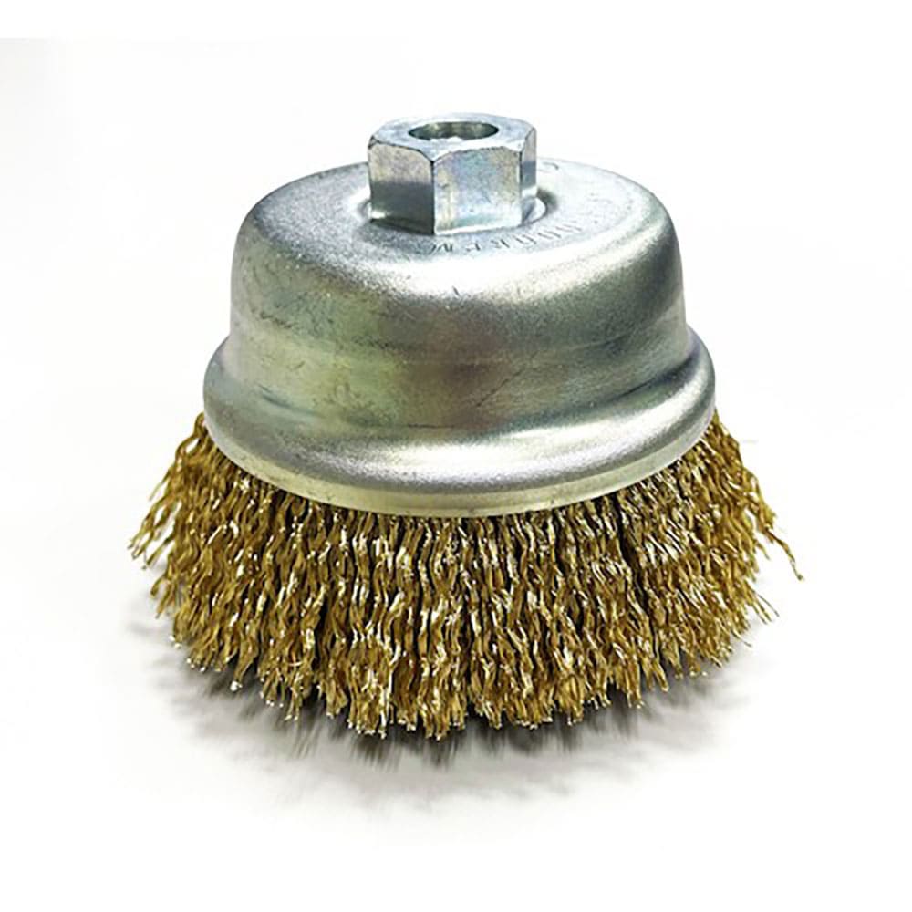 高島産業　カップブラシ　電動工具用　カップ型　７５ｘＭ１０ｘ２５ｘ６８　真鍮メッキ鋼線０．２５　Ｃ＿