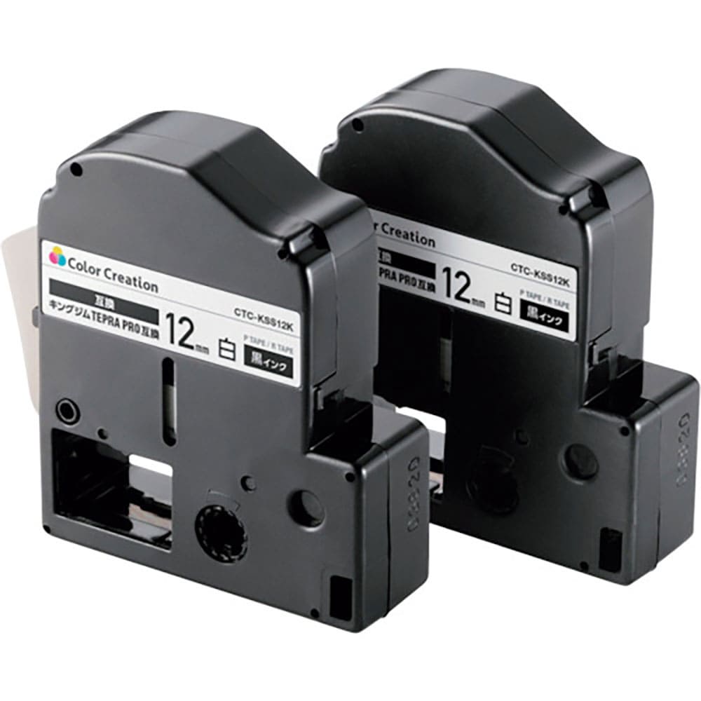 ＥＬＥＣＯＭ　テプラＰＲＯ用互換テープ　白　黒文字　８ｍ　１２ｍｍ幅　２個パック　ＣＴＣ－ＫＳＳ１＿