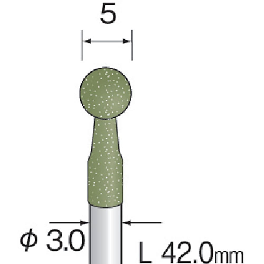 Ｍｉｎｉｍｏ　研磨用ゴム砥石　ＷＡ　ミディアム＃４００　φ５　（１０本入）　ＤＢ３１０６＿