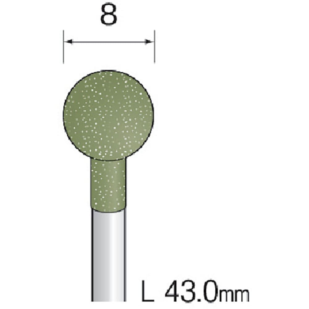 Ｍｉｎｉｍｏ　研磨用ゴム砥石　ＷＡ　ミディアム＃２２０　φ８　（１０本入）　ＤＢ３１２４＿