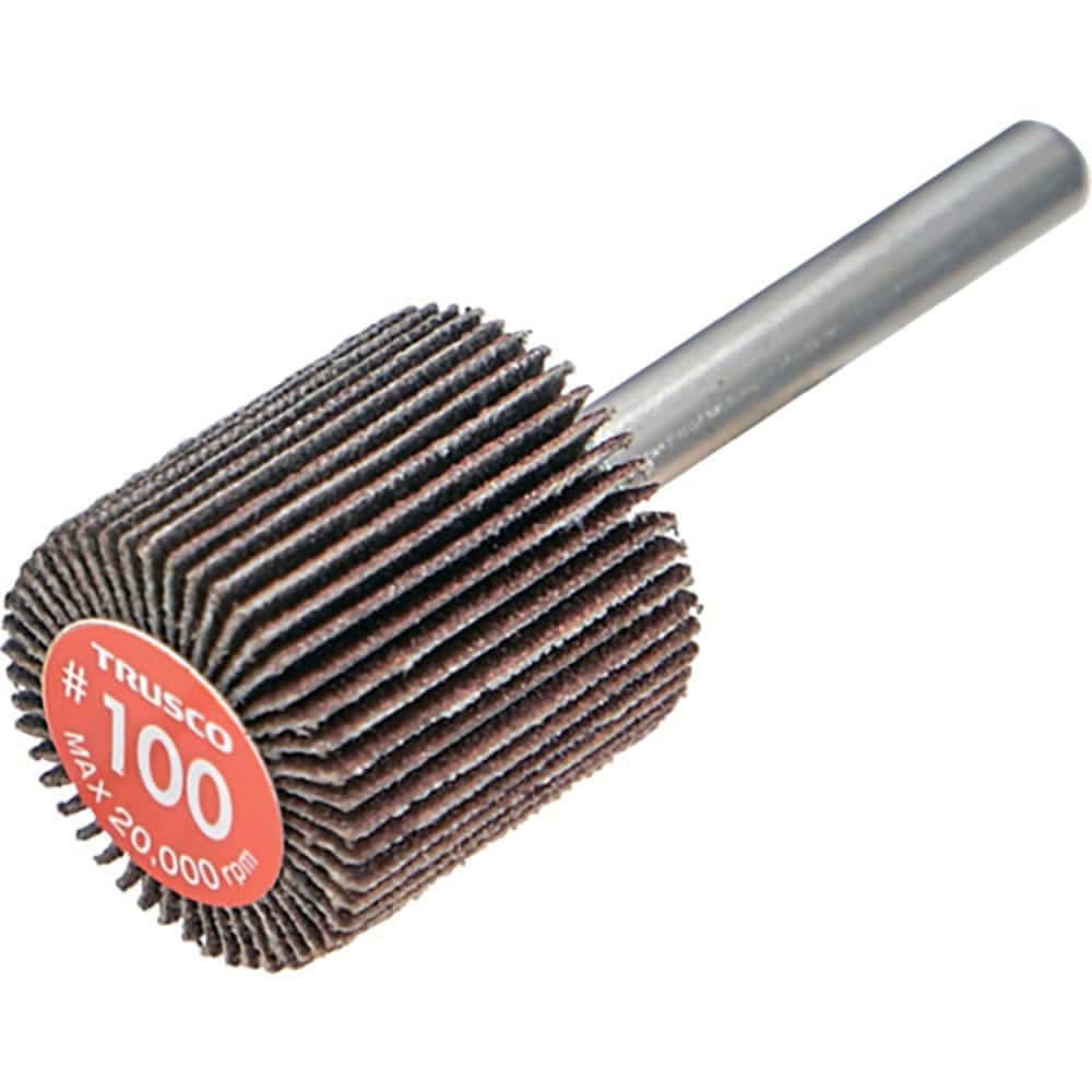 ＴＲＵＳＣＯ　エコノミーフラップホイール　軸径６ｍｍ　外径２５Ｘ幅２５Ｘ軸長３５　＃１００（５個入＿