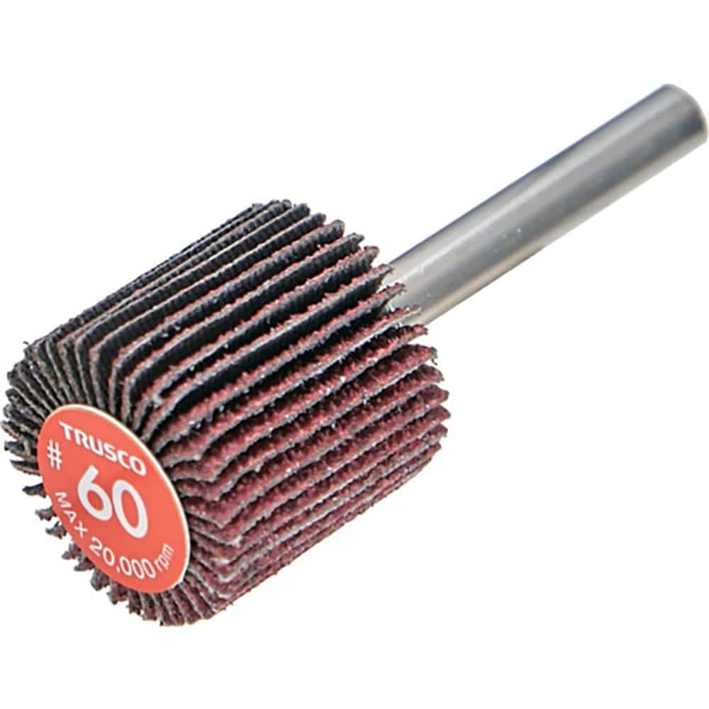 ＴＲＵＳＣＯ　エコノミーフラップホイール　軸径６ｍｍ　外径２５Ｘ幅２５Ｘ軸長３５　＃６０（５個入）＿