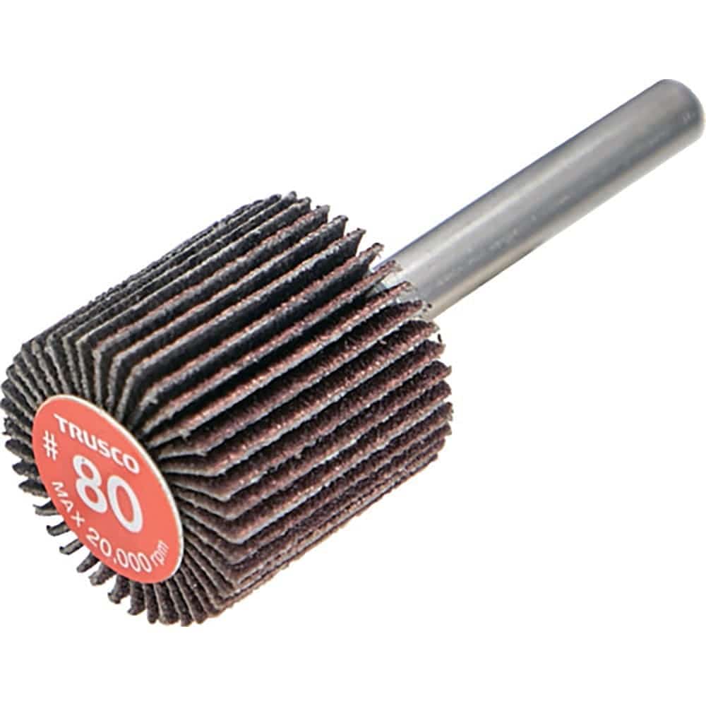 ＴＲＵＳＣＯ　エコノミーフラップホイール　軸径６ｍｍ　外径２５Ｘ幅２５Ｘ軸長３５　＃８０（５個入）＿