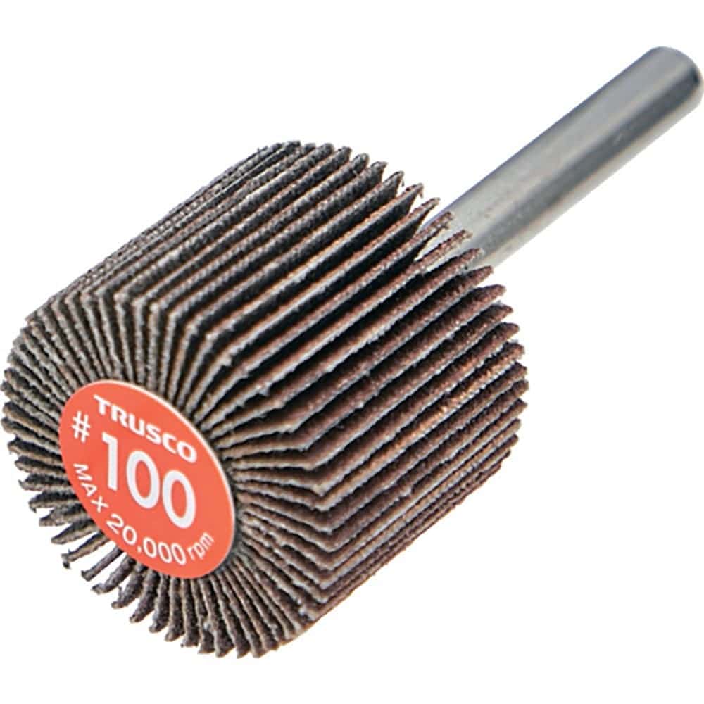 ＴＲＵＳＣＯ　エコノミーフラップホイール　軸径６ｍｍ　外径３０Ｘ幅２５Ｘ軸長３５　＃１００（５個入＿