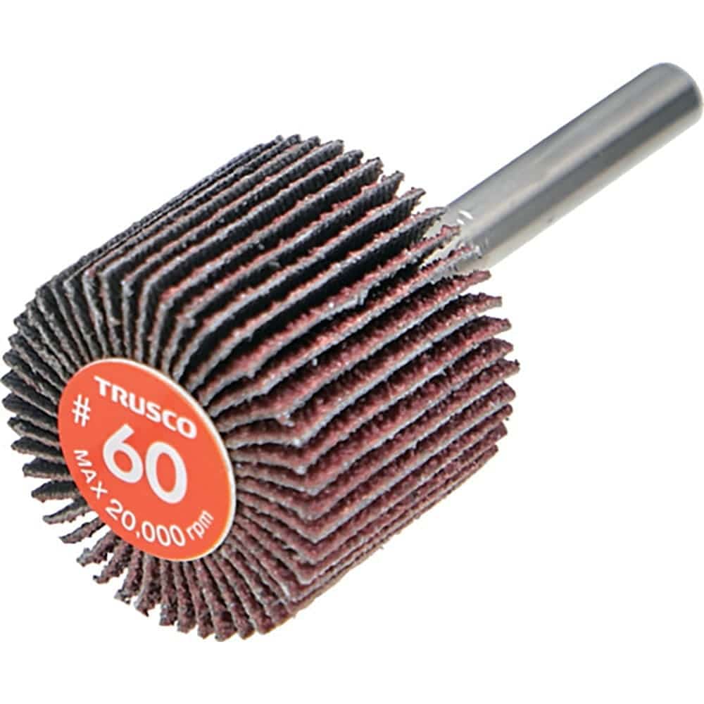 ＴＲＵＳＣＯ　エコノミーフラップホイール　軸径６ｍｍ　外径３０Ｘ幅２５Ｘ軸長３５　＃６０（５個入）＿