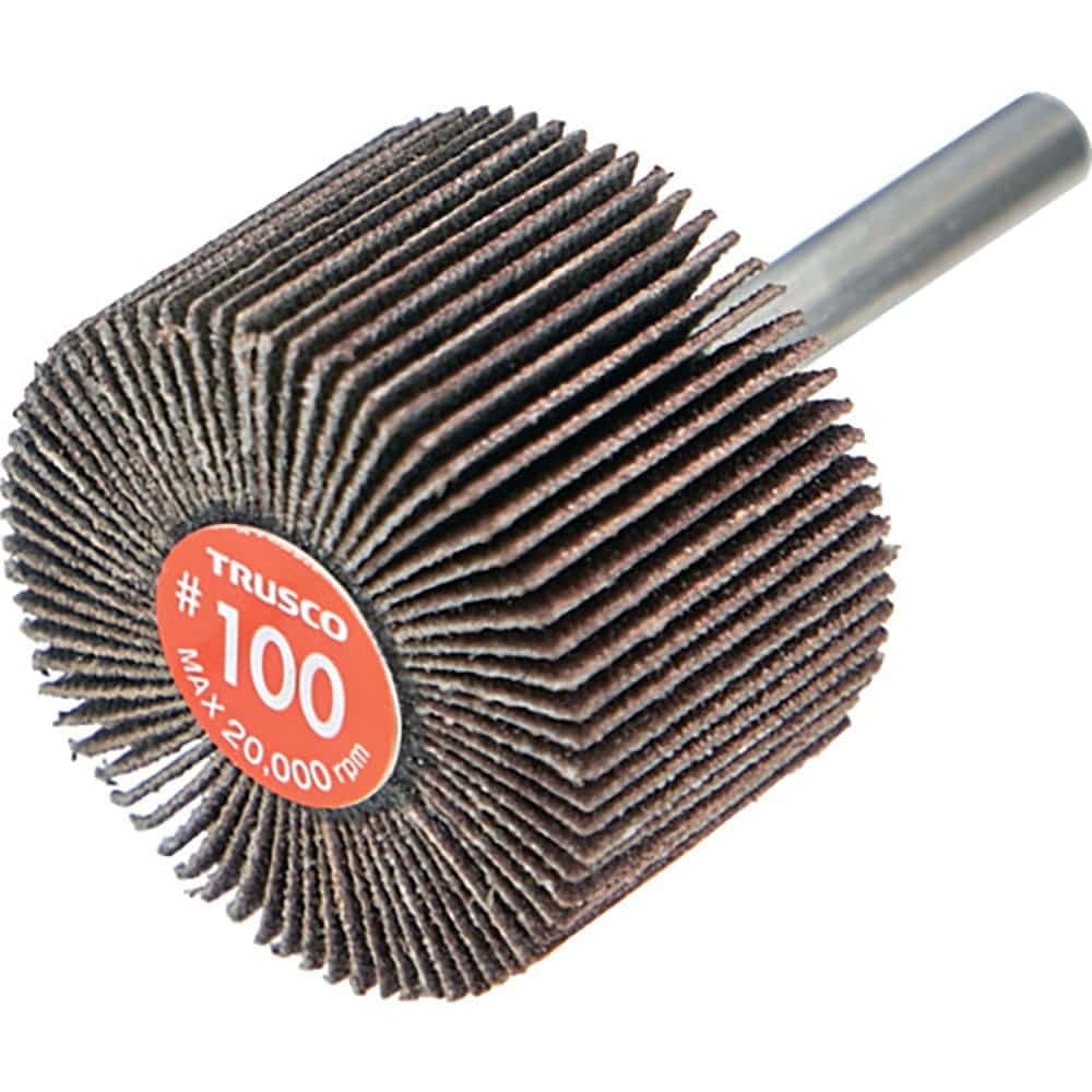 ＴＲＵＳＣＯ　エコノミーフラップホイール　軸径６ｍｍ　外径４０Ｘ幅２５Ｘ軸長３５　＃１００（５個入＿