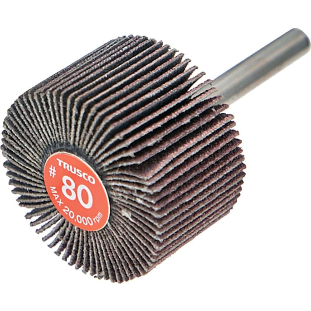 ＴＲＵＳＣＯ　エコノミーフラップホイール　軸径６ｍｍ　外径４０Ｘ幅２５Ｘ軸長３５　＃８０（５個入）＿