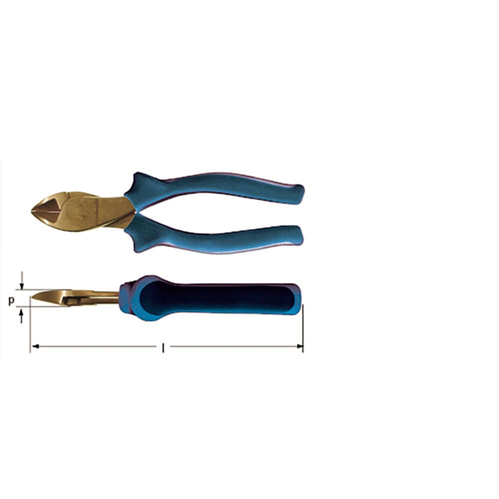 Ａｍｐｃｏスイス　防爆ニッパ　防爆ダイアゴナルカッター　銅線切断４ｍｍ　全長１５５ｍｍ　ＥＫ１５５＿