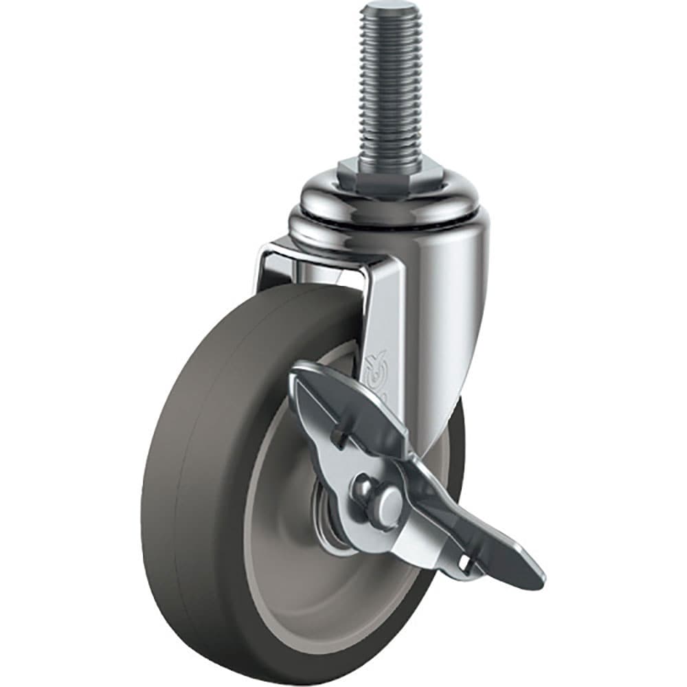 ユーエイ　ねじ込み式　自在　キャスター　エラストマー　車輪径６５ｍｍ　ストッパー付き　Ｅタイプ　Ｅ＿