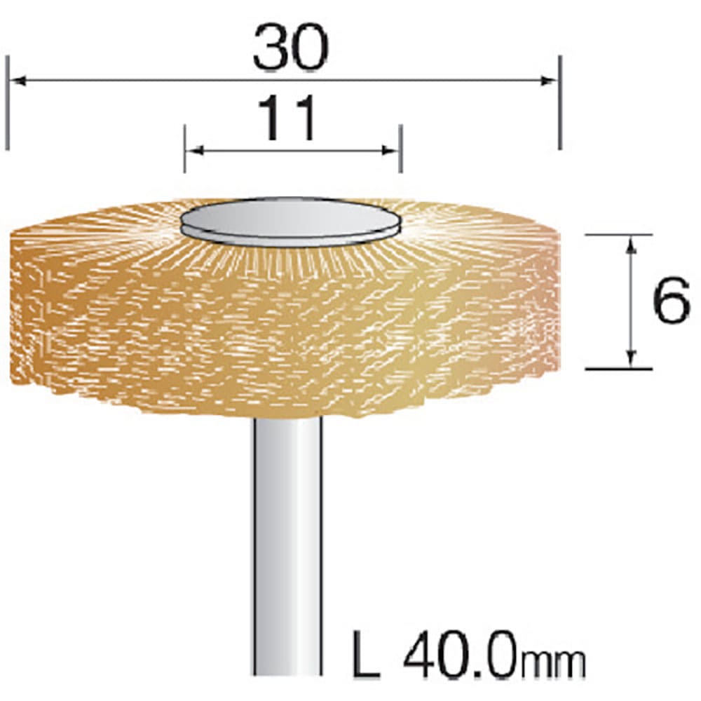 Ｍｉｎｉｍｏ　毛ブラシ　ホイール　パキン　ハード　φ３０　（３本入）　ＦＣ１２５２＿