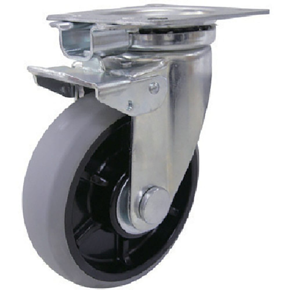 ユーエイ　プレート式　自在　キャスター　ウレタン　車輪径１５０ｍｍ　旋回固定　Ｊタイプ　Ｊ２Ｋ型　＿