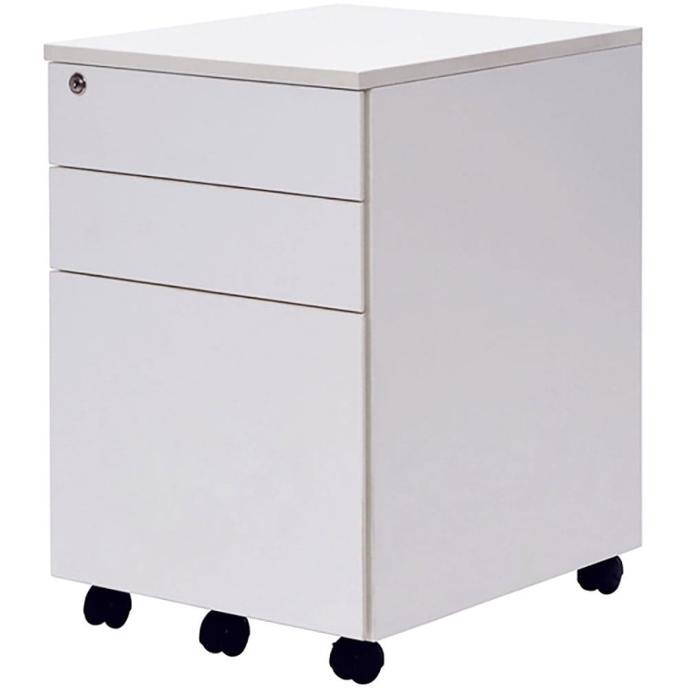 アールエフヤマカワ　ワークデスク２　３段ワゴン　ホワイト　ＧＺＷＣＡ２－３ＷＨ＿