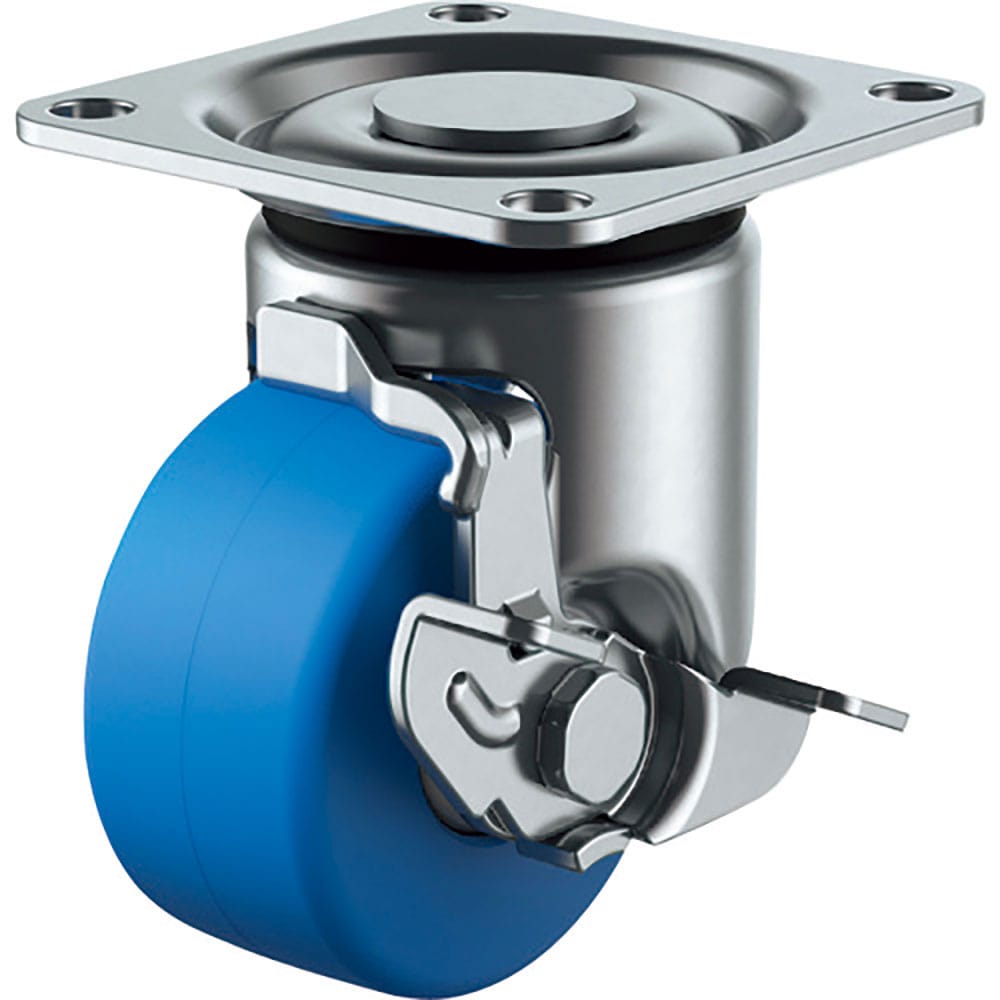 ユーエイ　プレート式　自在　低床キャスター　モノマーキャストナイロン　車輪径５０ｍｍ　ストッパー付＿