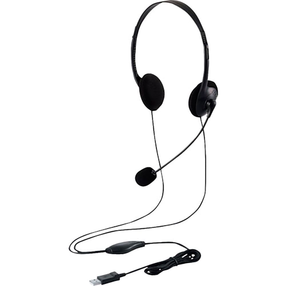 ＥＬＥＣＯＭ　有線ヘッドセット　オーバーヘッド型　マイクアーム付き　ＵＳＢ－Ａ　両耳　ブラック　Ｈ＿
