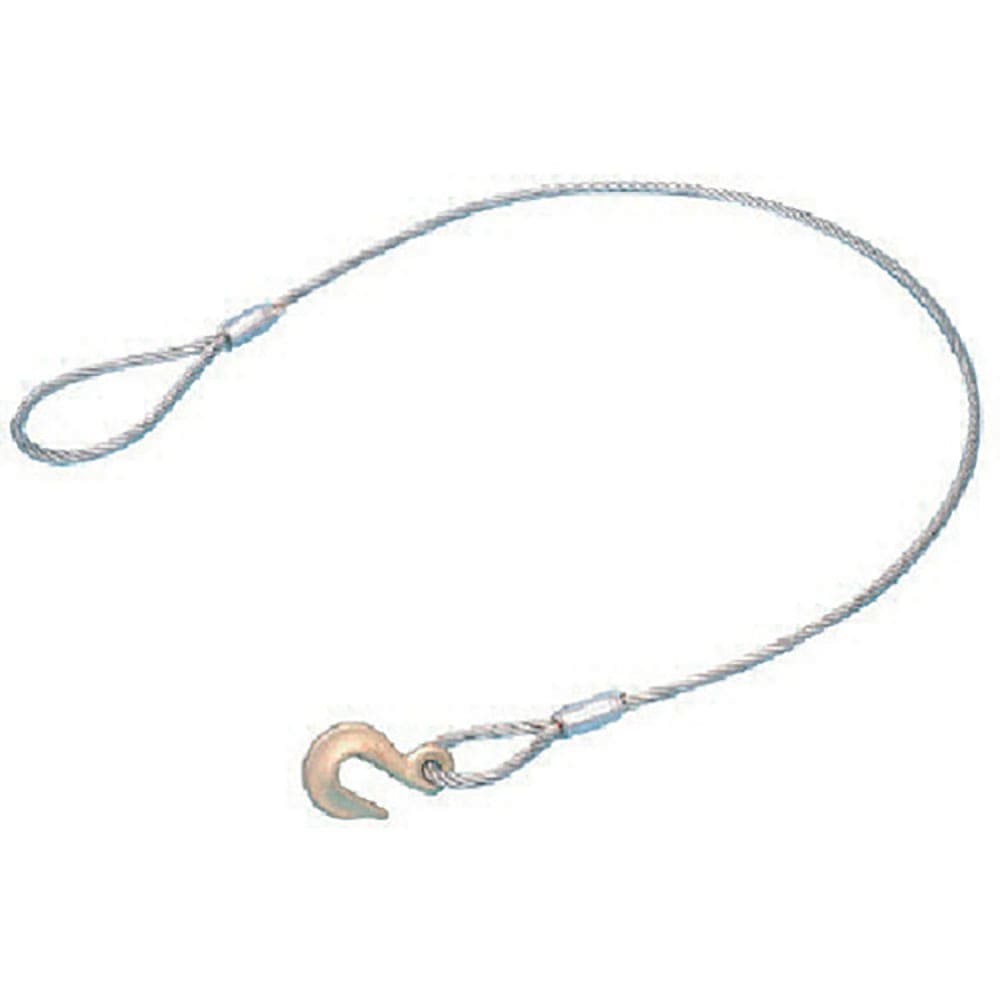 ＨＨＨ　フック付ワイヤー　片フック片ワッパ　メッキ９ｍｍ×１ｍ　ＨＷ１＿