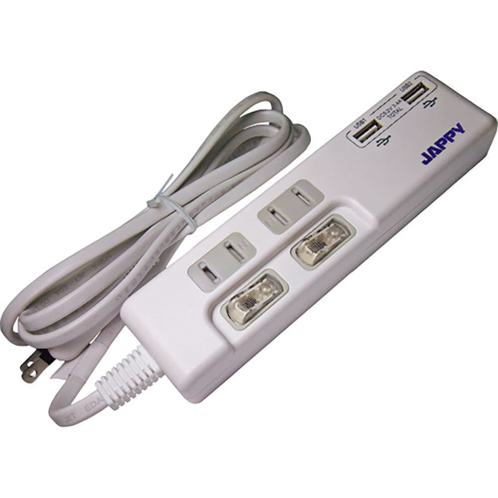 ＪＡＰＰＹ　ＵＳＢ充電ポート付タップ　ＪＵＴ２２２Ｓ＿