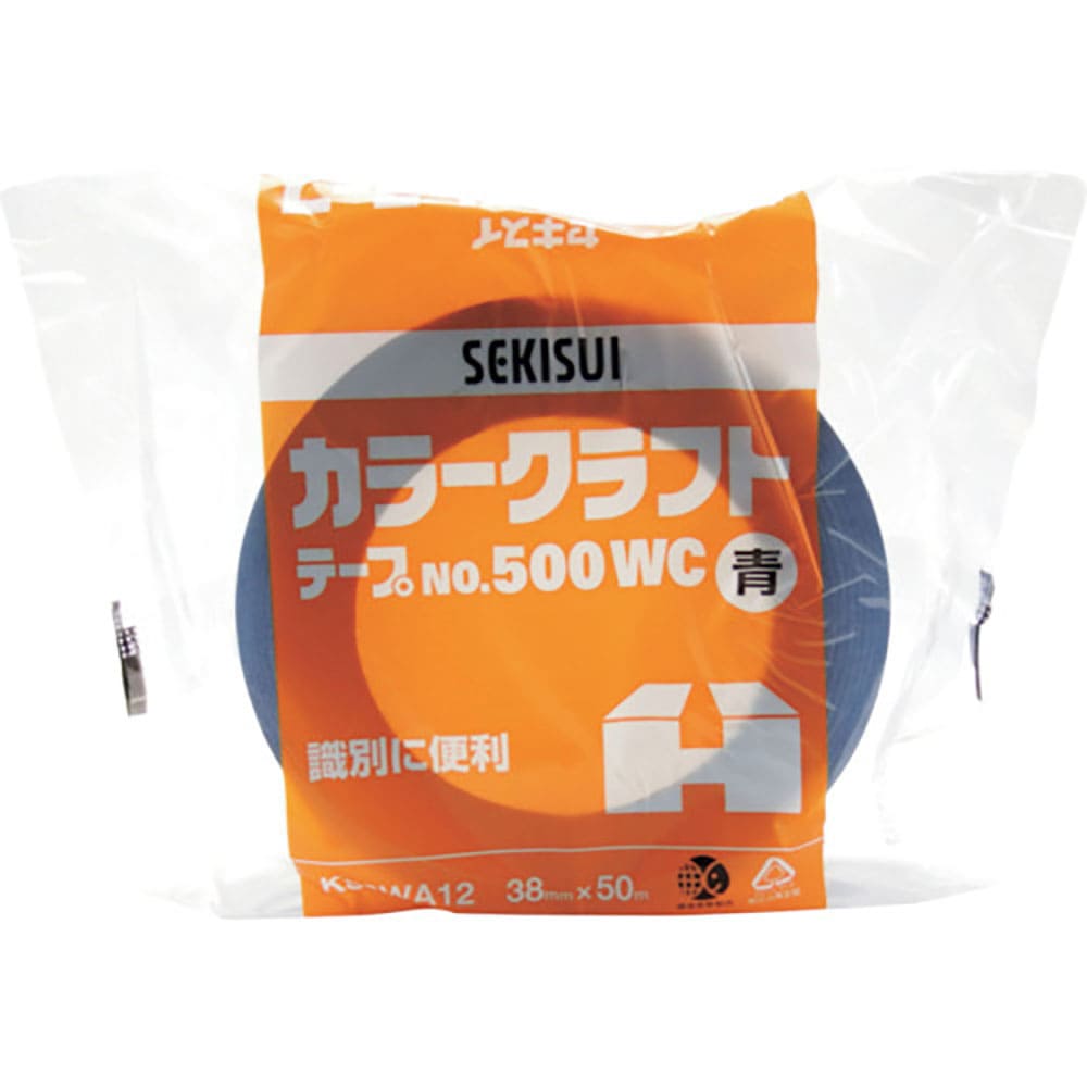積水　カラークラフトテープ＃５００ＷＣ　３８Ｘ５０　青　Ｋ５０ＷＡ１２＿