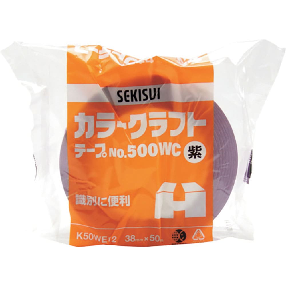 積水　カラークラフトテープ＃５００ＷＣ　３８Ｘ５０　紫　Ｋ５０ＷＥ１２＿