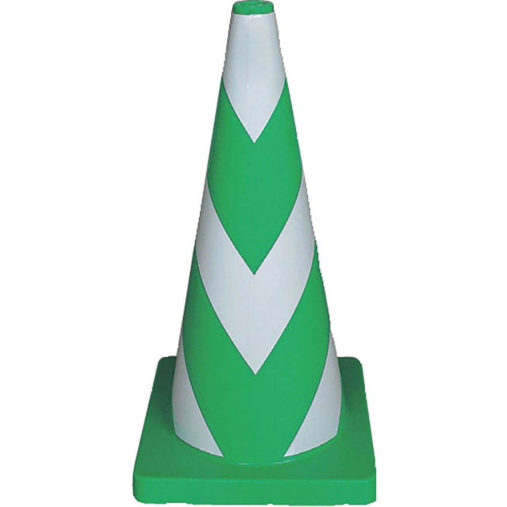 安全興業　安全コーン　Ｗコーン　緑白３段　反射タイプ　ＫＥＹ－７９４ＢＷ＿