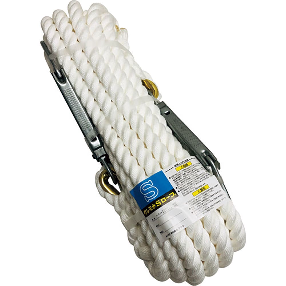 まつうら　両端大口径フック付　クレモナＳ荷揚げ用ロープ　１６ｍｍΦ×２０ｍ　ＫＭＳ１６－２０－２Ｈ＿