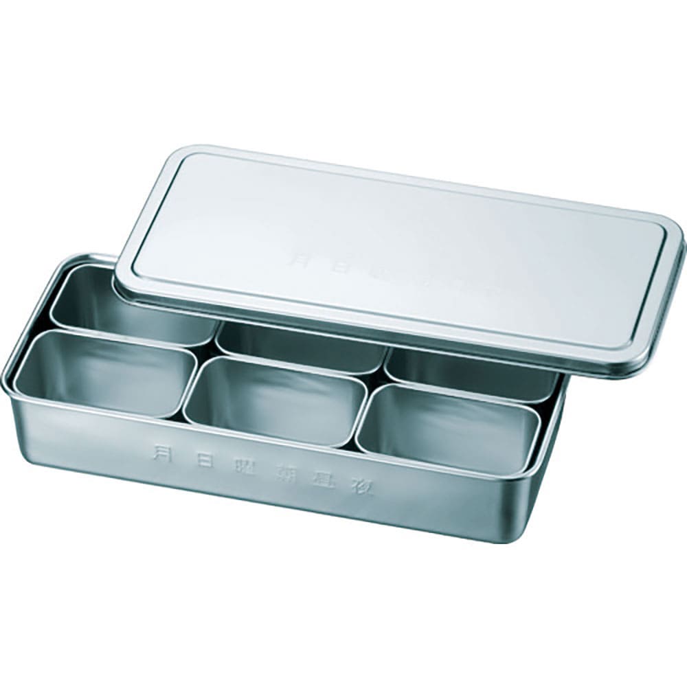 ＳＵＧＩＣＯ　１８－８検食用容器　田型日付入　６個入　３２７×１４８×６３　ＫＳ－８０１＿
