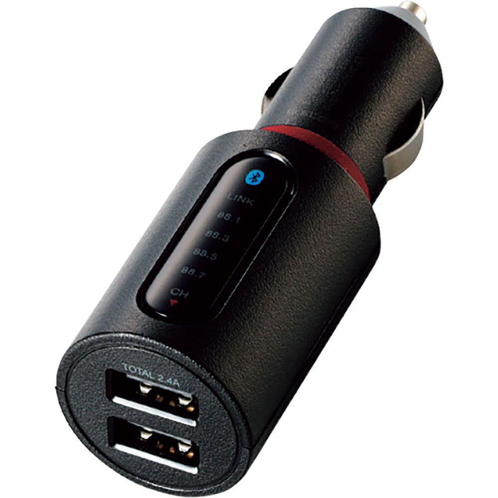 ＥＬＥＣＯＭ　Ｂｌｕｅｔｏｏｔｈ（Ｒ）ＦＭトランスミッター（２．４Ａ／２ポート）　ＬＡＴ－ＦＭＢＴ＿