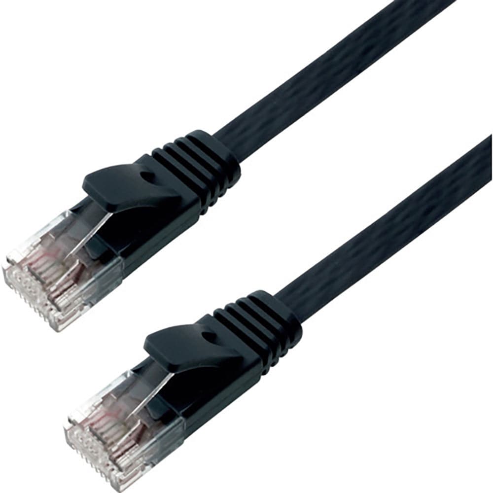 ＨＯＲＩＣ　ＬＡＮケーブル　ＵＴＰ　カテゴリー６Ａ　フラット　３ｍ　ブラック　ＬＣ３０－５７４ＦＢ＿