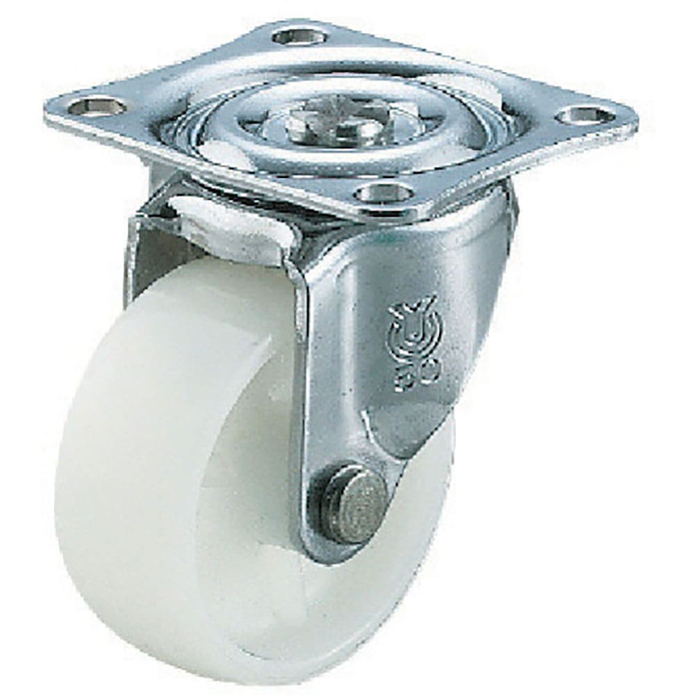 ユーエイ　プレート式　自在　キャスター　ナイロン　車輪径５０ｍｍ　　Ｌタイプ　ＬＧ型　取付寸法４６＿